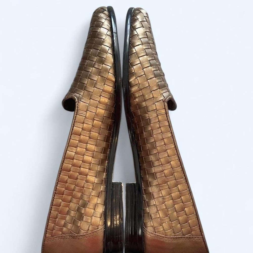 Gold woven vintage leather ballet‎ flats size 9S by Trotters - Picture 5 of 7